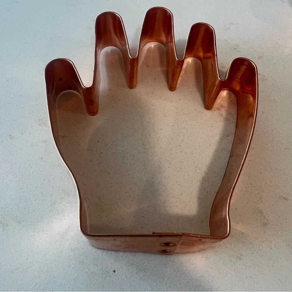 Copper Cookie Cutter Set - Hand, Heart, pig